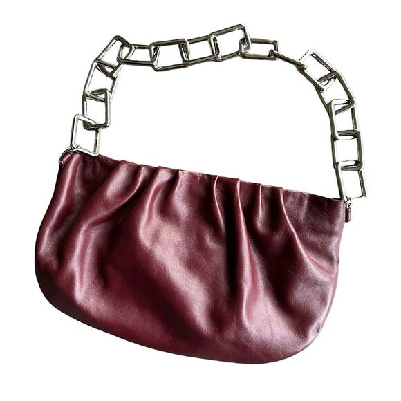 L’Intervalle Chunky Chain Burgundy Shoulder Purse - Picture 1 of 4